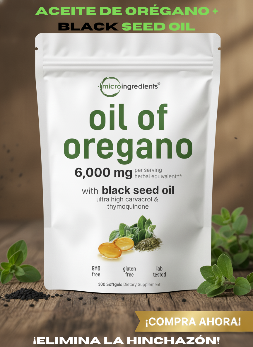 Aceite de Orégano + Aceite de Semilla Negra | 60 Cápsulas