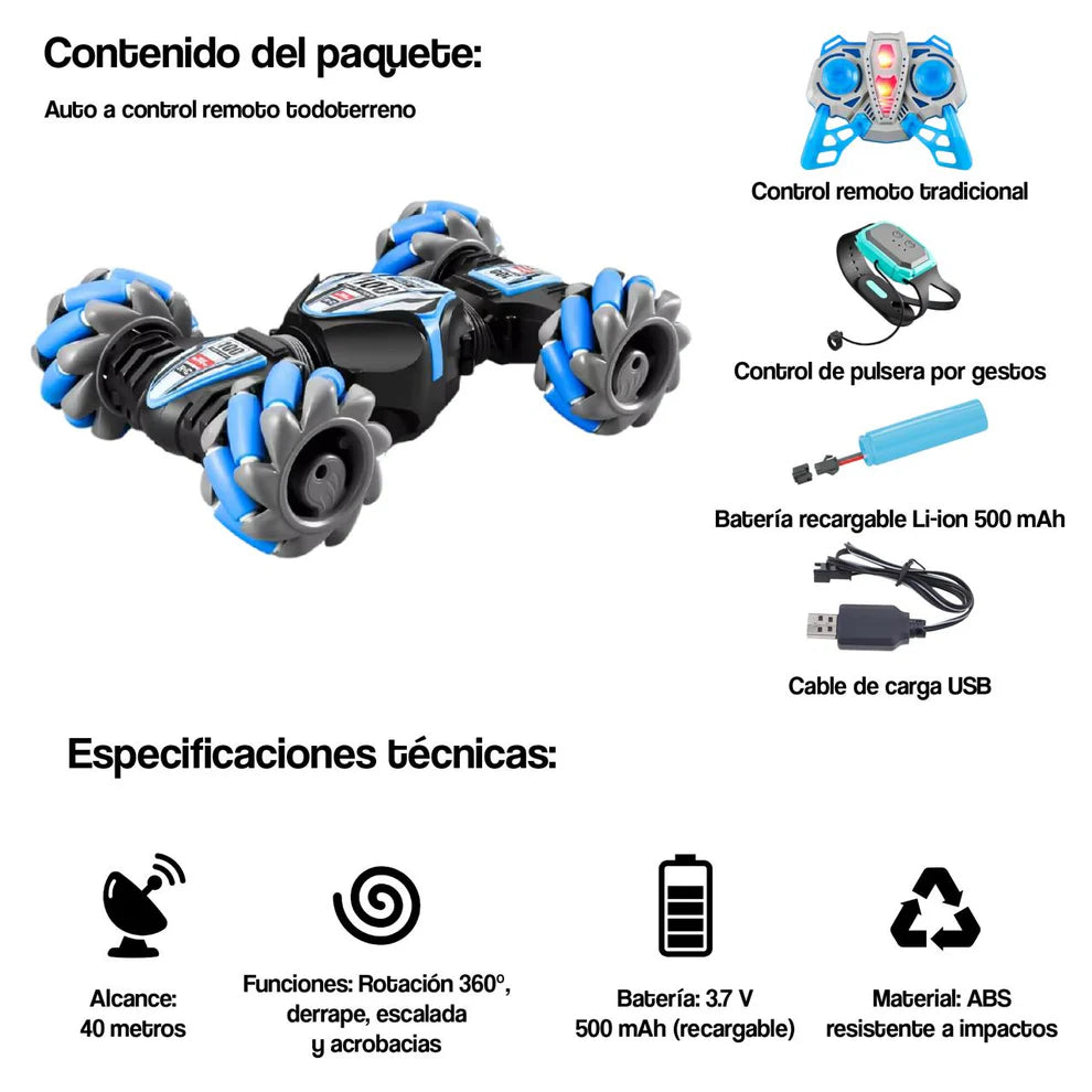 Auto 4x4 Twister - Luces LED RGB y Doble Control Gestual