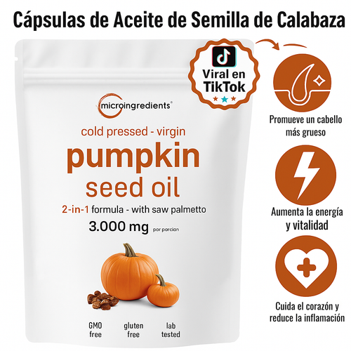 Cápsulas de Aceite de Semilla de Calabaza | 90 Cápsulas